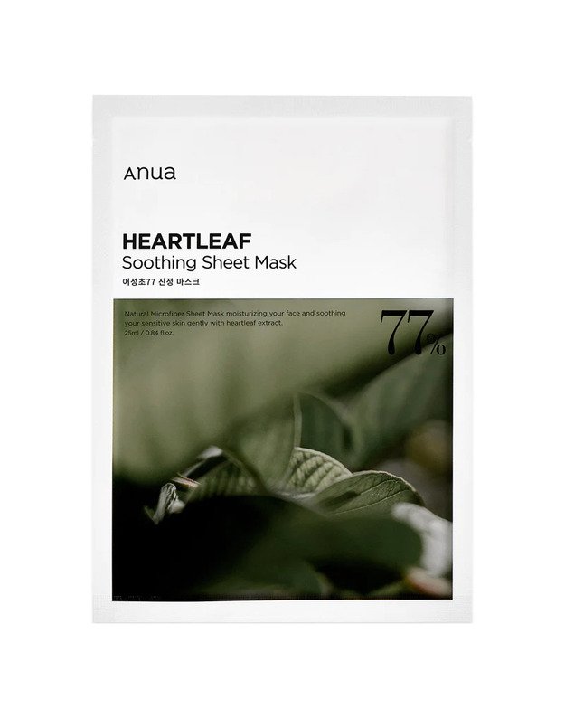 Anua Heartleaf 77% Soothing Sheet Mask raminanti veido kaukė