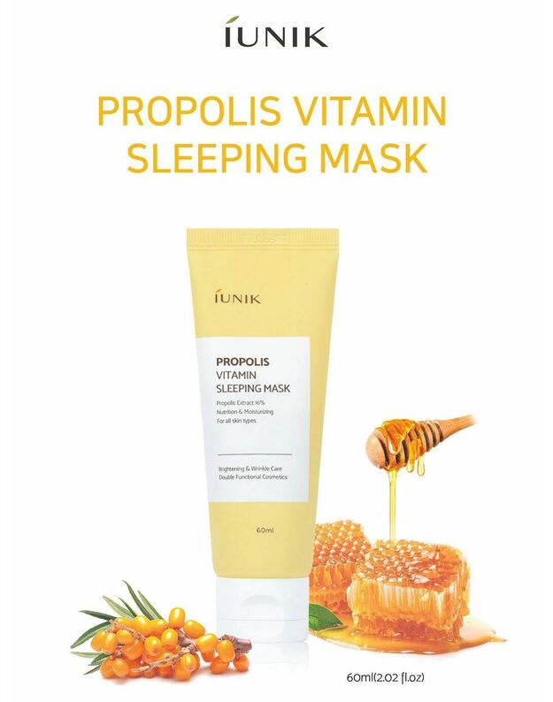 iUNIK Propolis Vitamin Sleeping Mask naktinė veido kaukė
