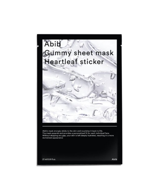 Abib Gummy Sheet Mask Heartleaf Sticker veido kaukė