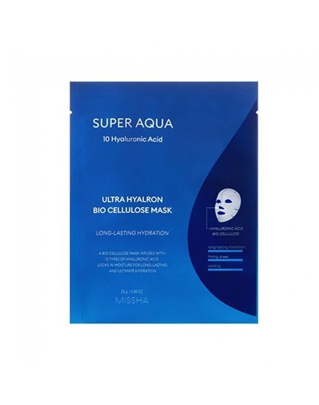 MISSHA Super Aqua Ultra Hyalron bioceliuliozinė veido kaukė
