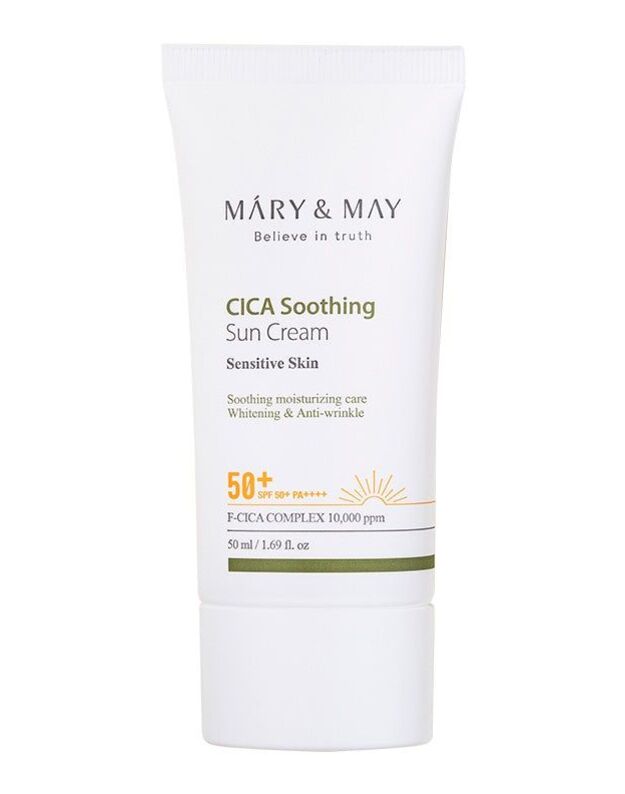 Mary&May Cica Soothing Sun Cream SPF50+ PA++++ apsauginis kremas nuo saulės